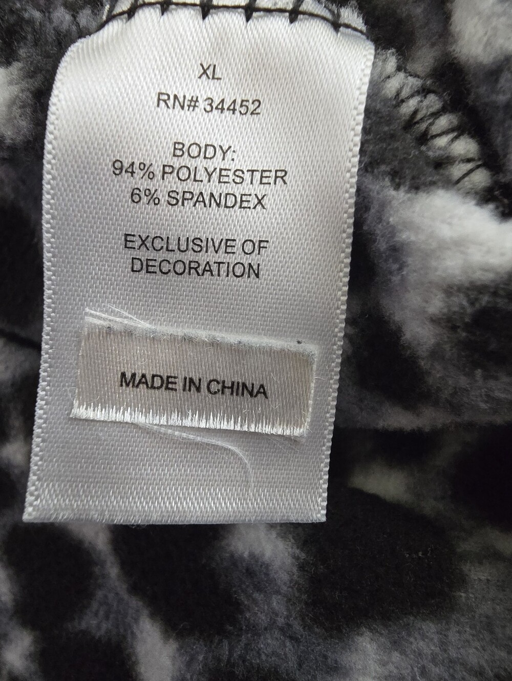 Cuddl Duds Fleece Lounge Pants XL Black White Leopard Heart Print Joggers - Picture 7 of 9